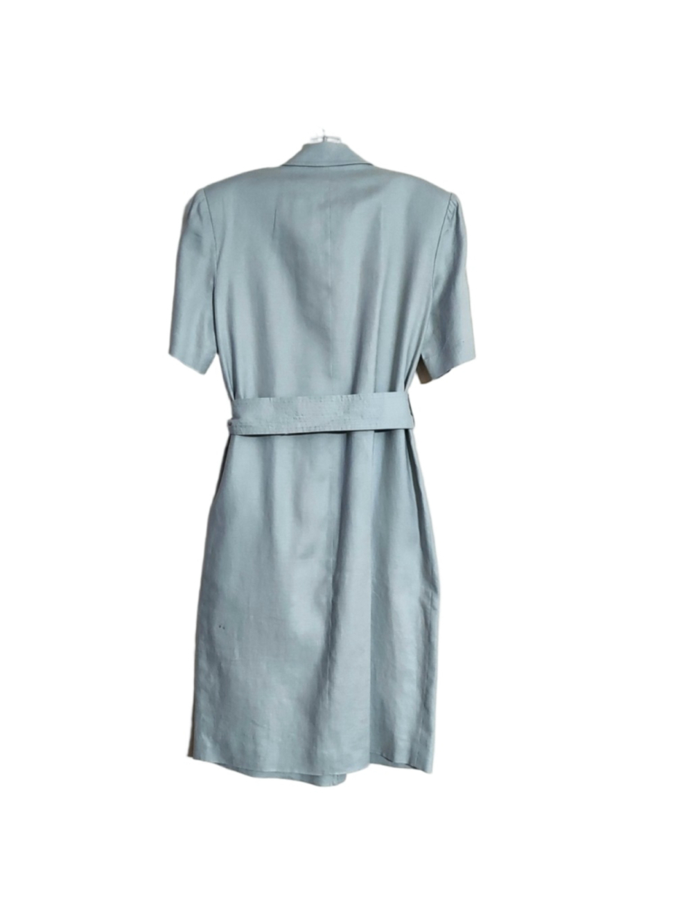 Liz Claiborne Women's Vintage 100% Linen Light Green Double Breasted Dress - Picture 4 of 10
